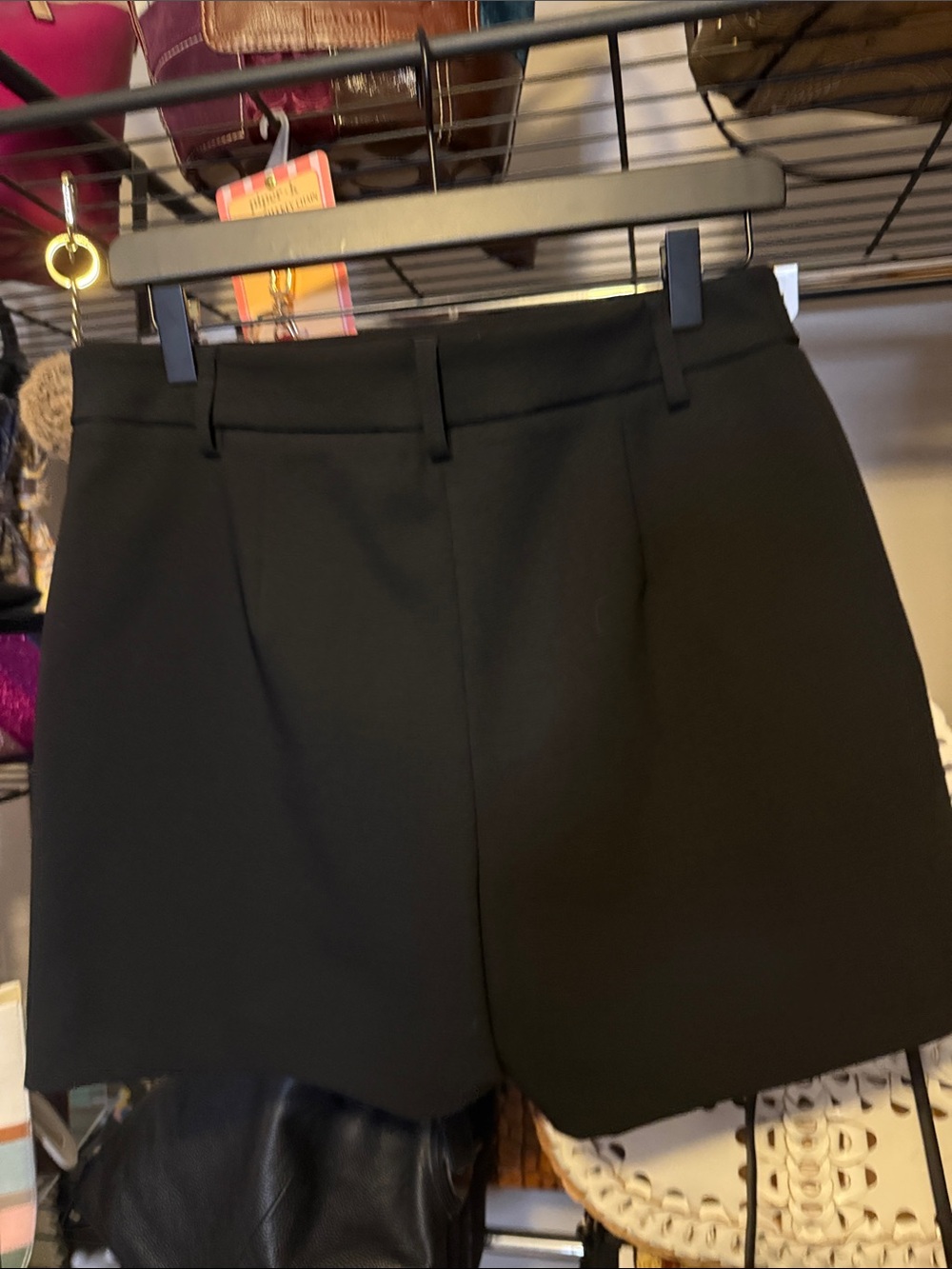 Rachel Zoe Black Button-Accent Tailored Skort Shorts - Picture 5 of 8